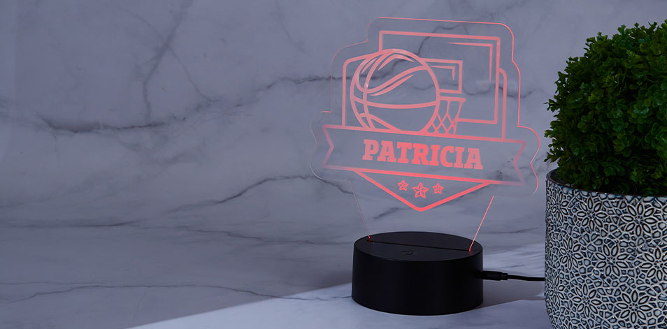 Personalized Black LED Sign - Basketball