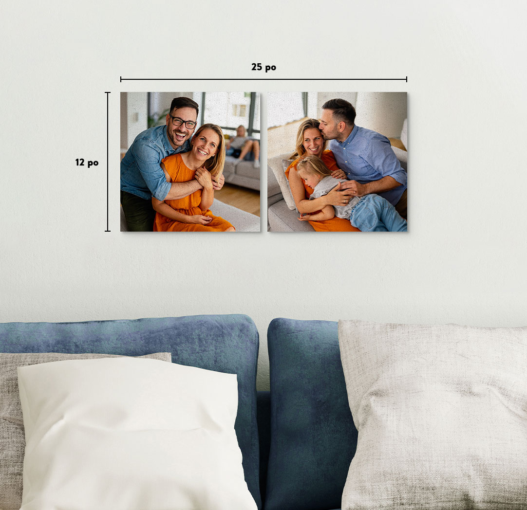 Photos sur toile économiques de 12 x 12 po  - Ensemble de 2