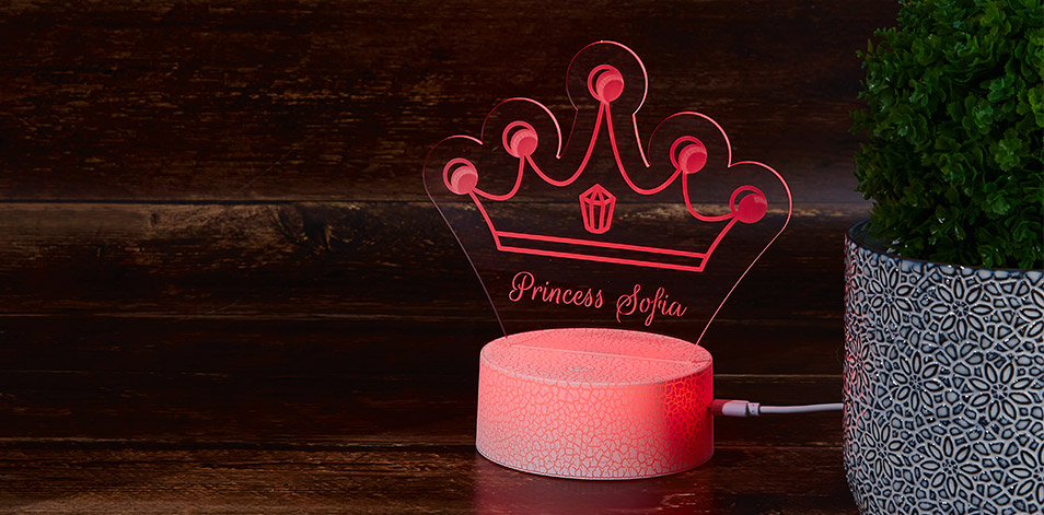 Panneau à DEL personnalisé blanc craquelé  - Couronne