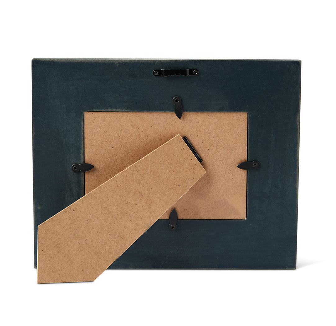 Cadre bleu en bois sculpté 4 x 6 po