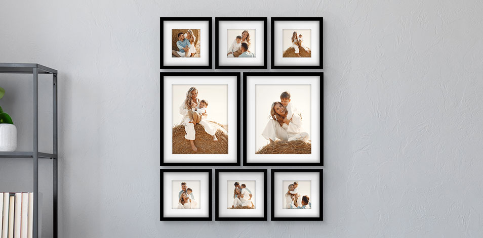 8 x 8 po noir (6) et 16 x 20 po noir (2)