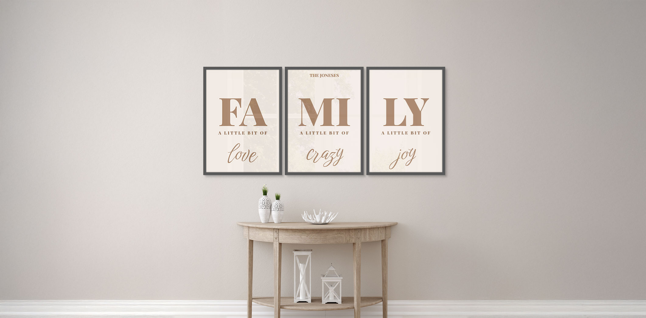 Set of 3 - Themed 20x30 Grey Frames