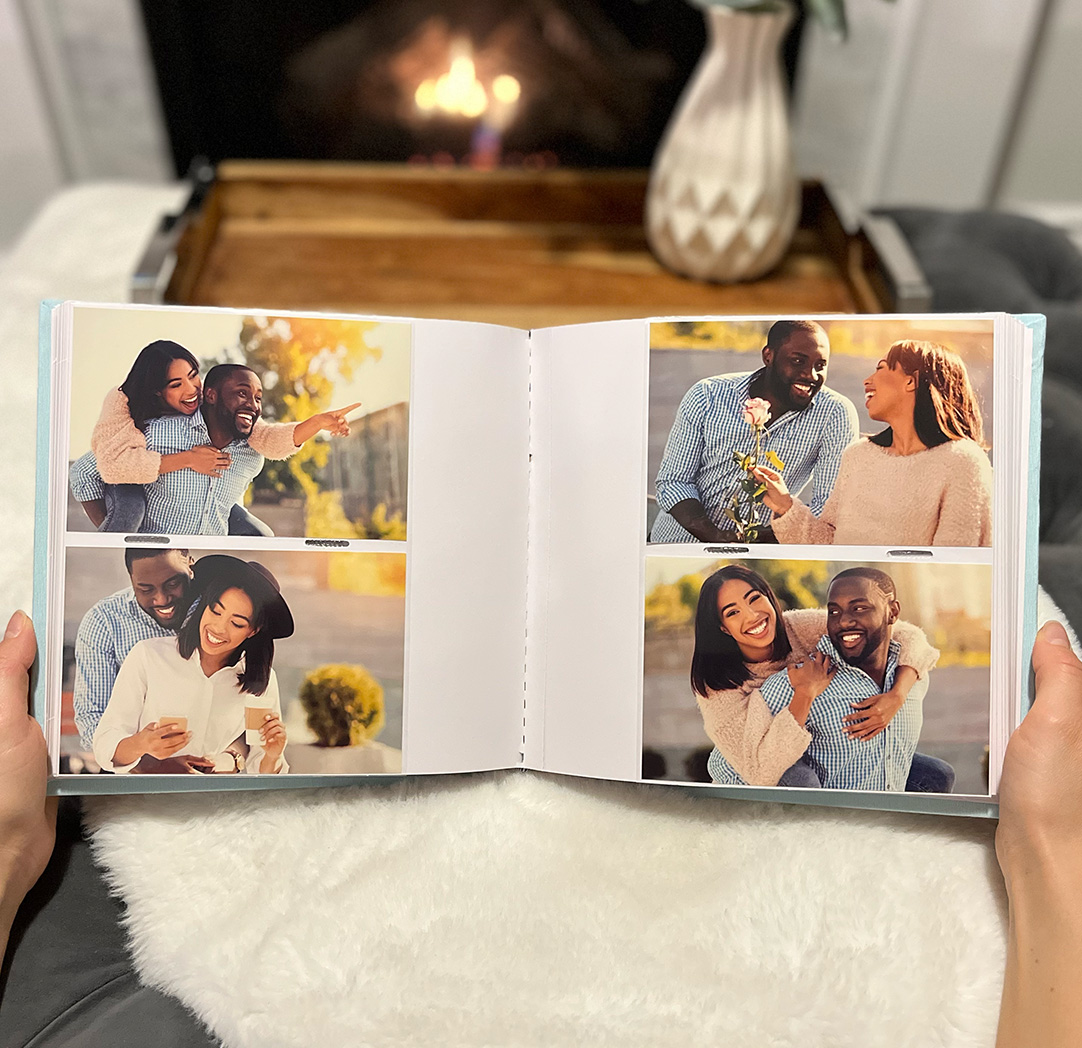 Album photo - 4 x 6 po imitation lin turquoise