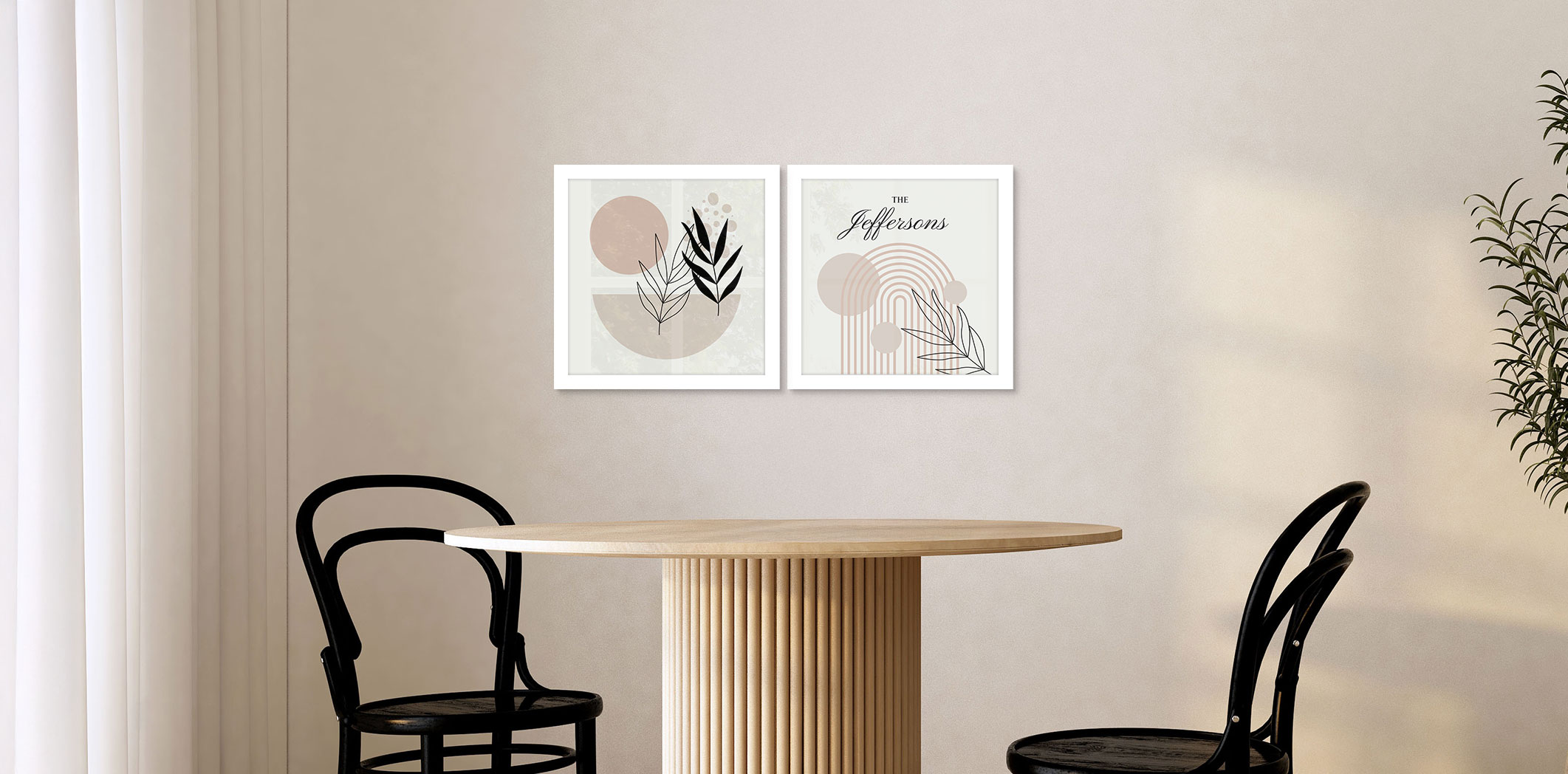 Set of 2 - Themed 12x12 White Frames