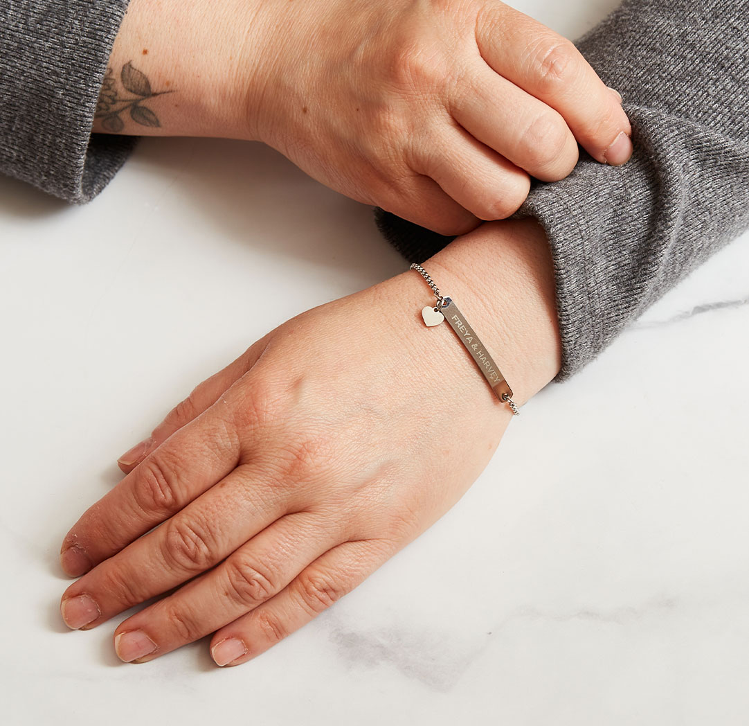 Bracelet ajustable à breloque en forme de cœur - couleur argent