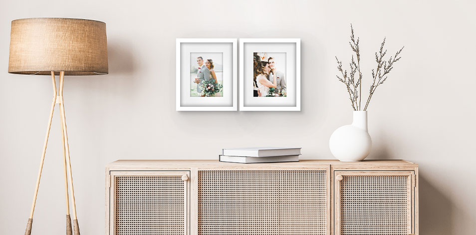 8 x 10 po blanc - Ensemble de 2