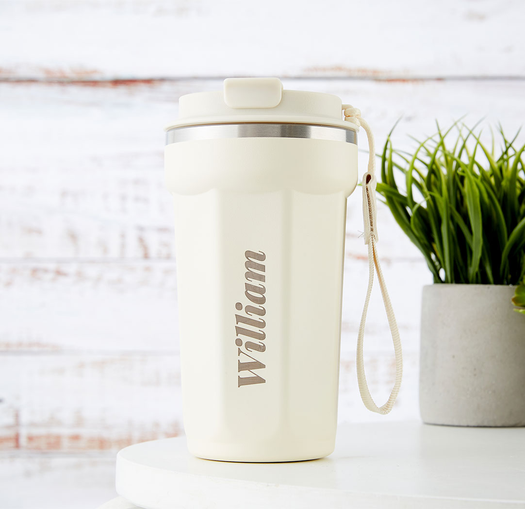 510ml Beige Personalized Coffee Tumbler