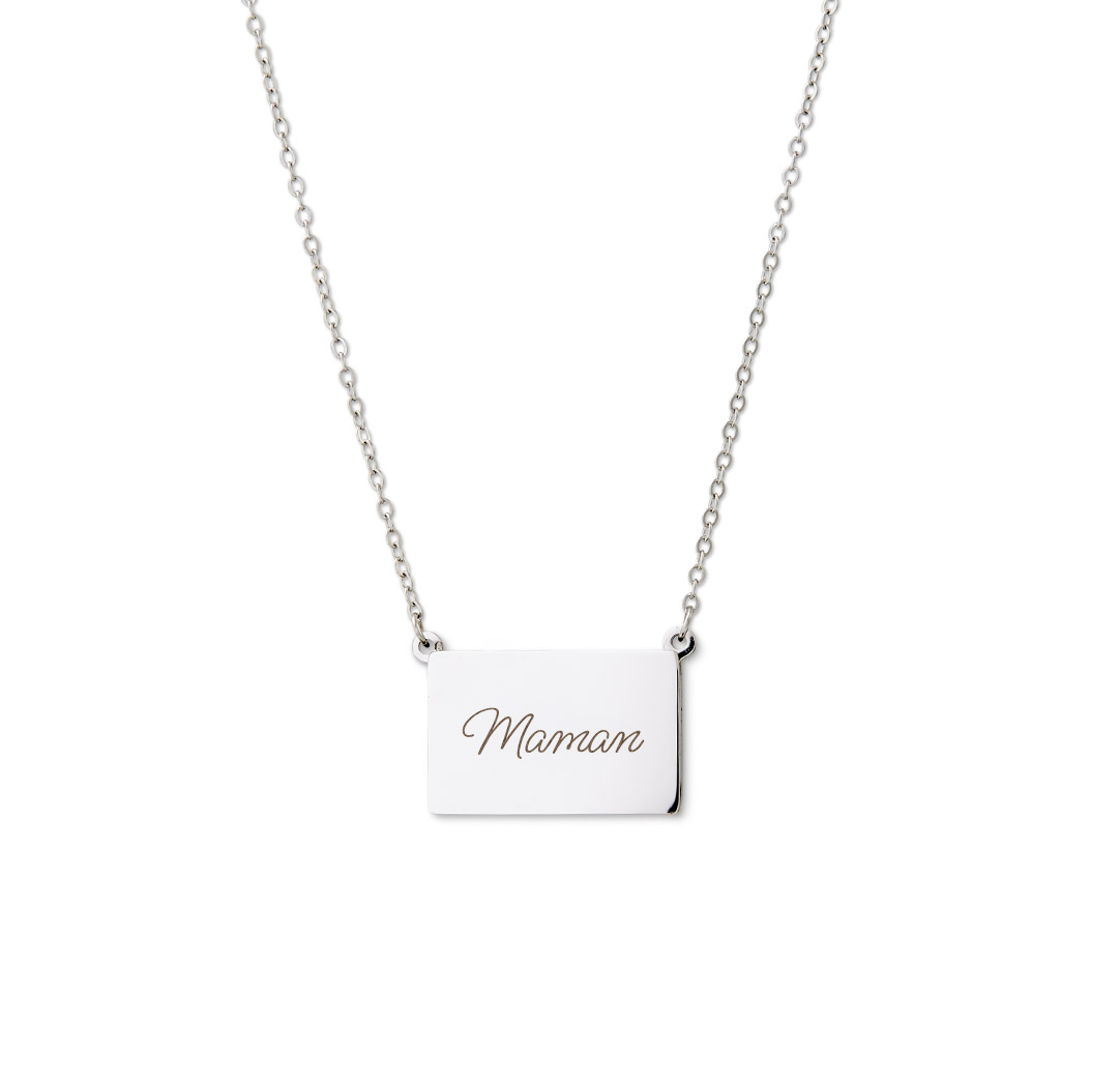 Collier avec pendentif photo escamotable - couleur argent