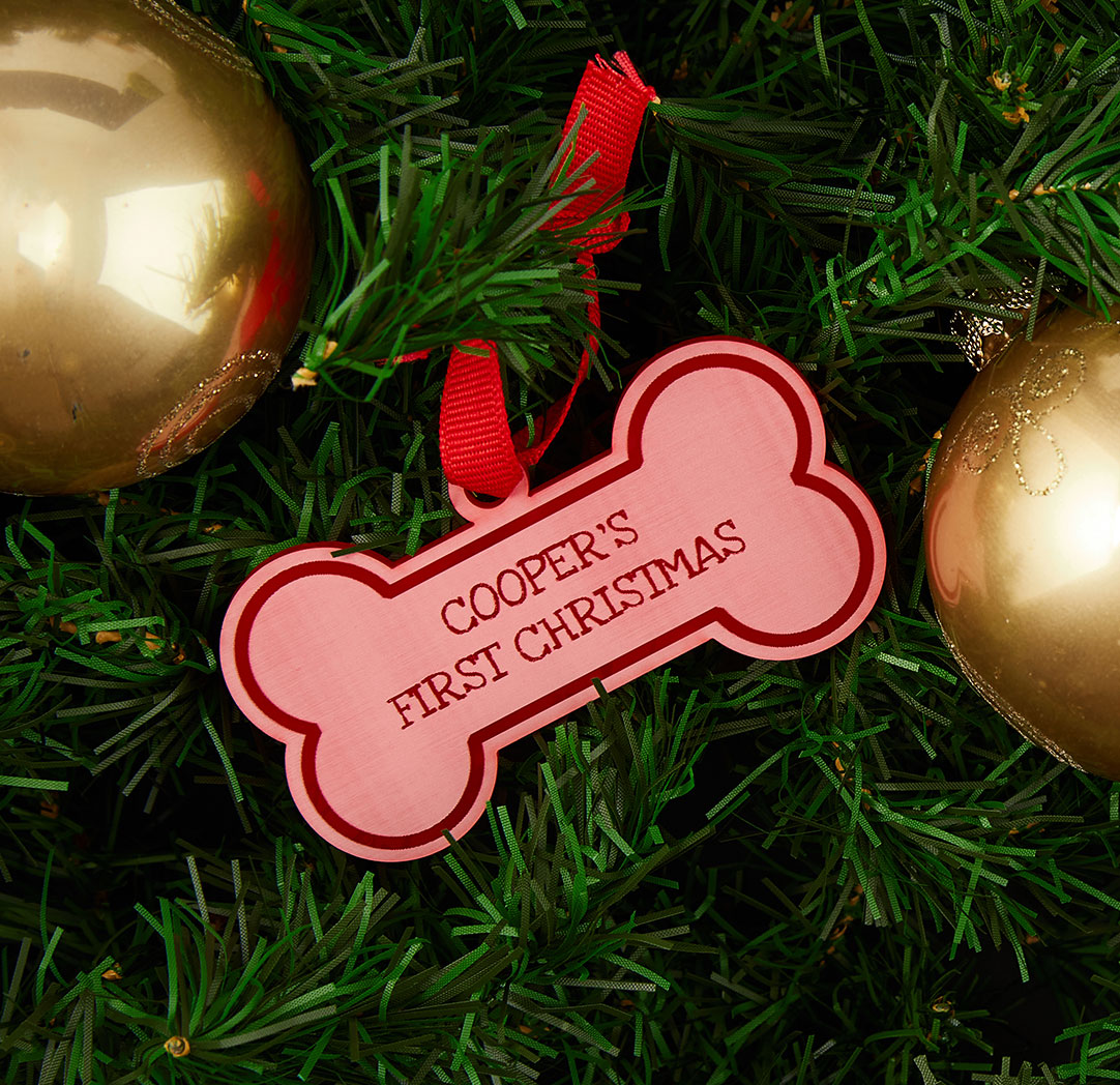 Red Engraved Bone Ornament 