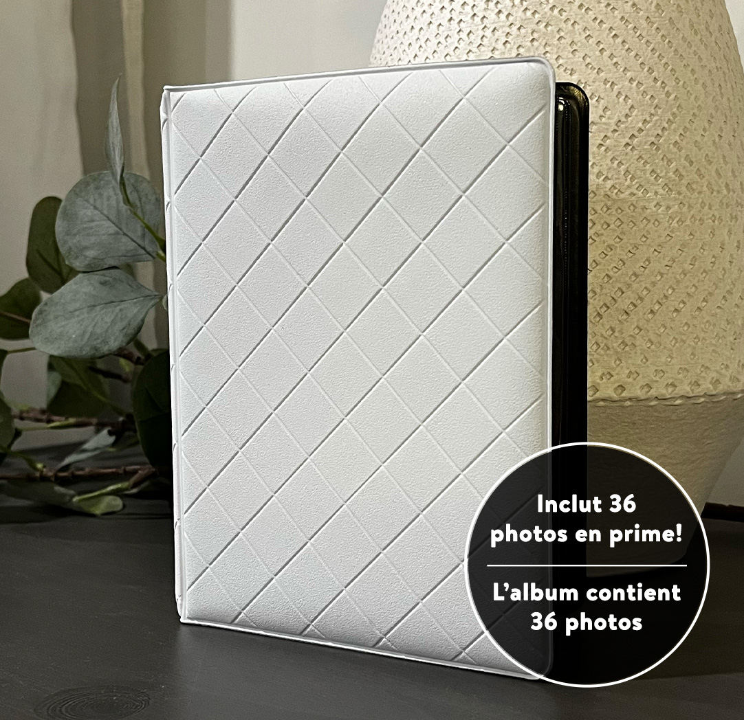 Album photo - 4 x 6 po à losanges blanc
