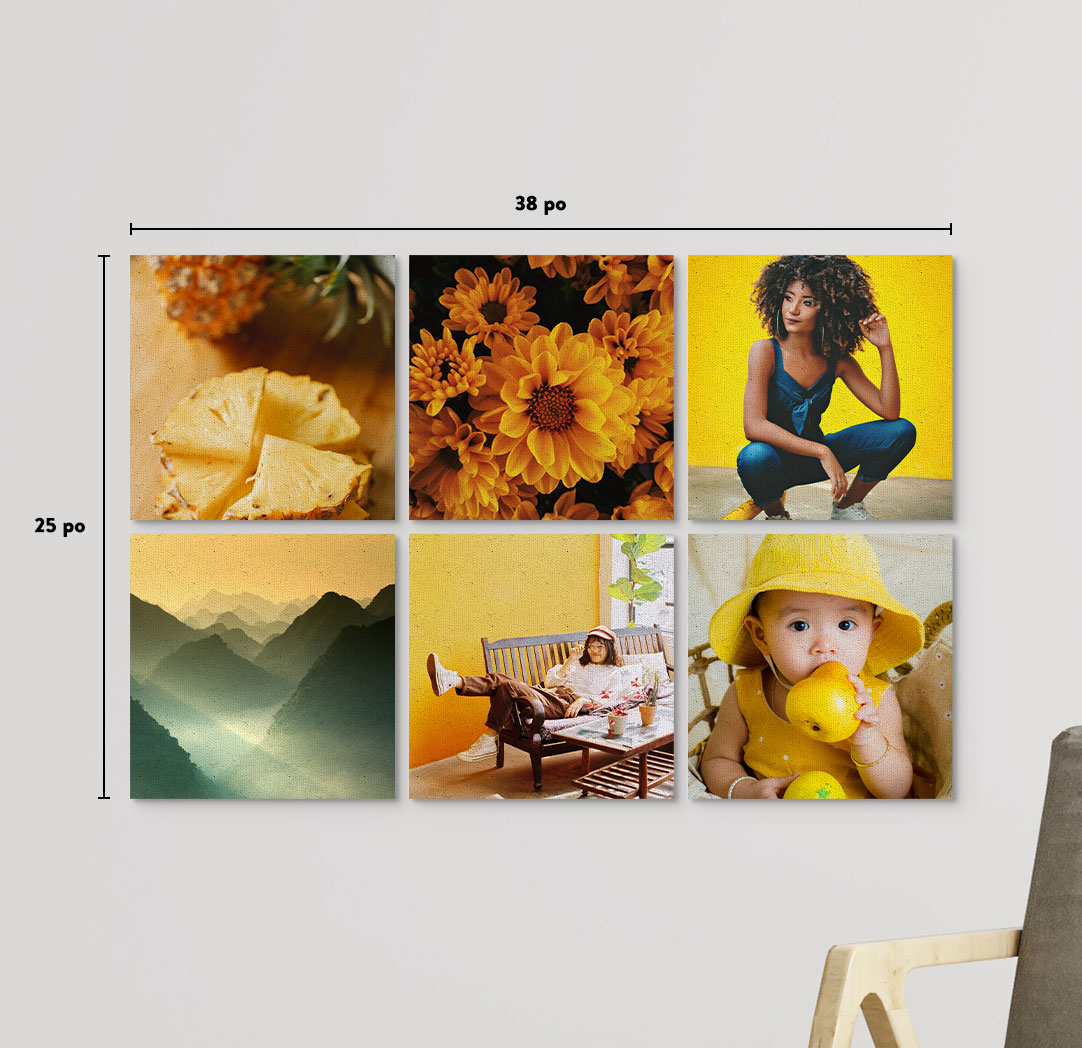 Photos sur toile économiques de 12 x 12 po  - Ensemble de 6