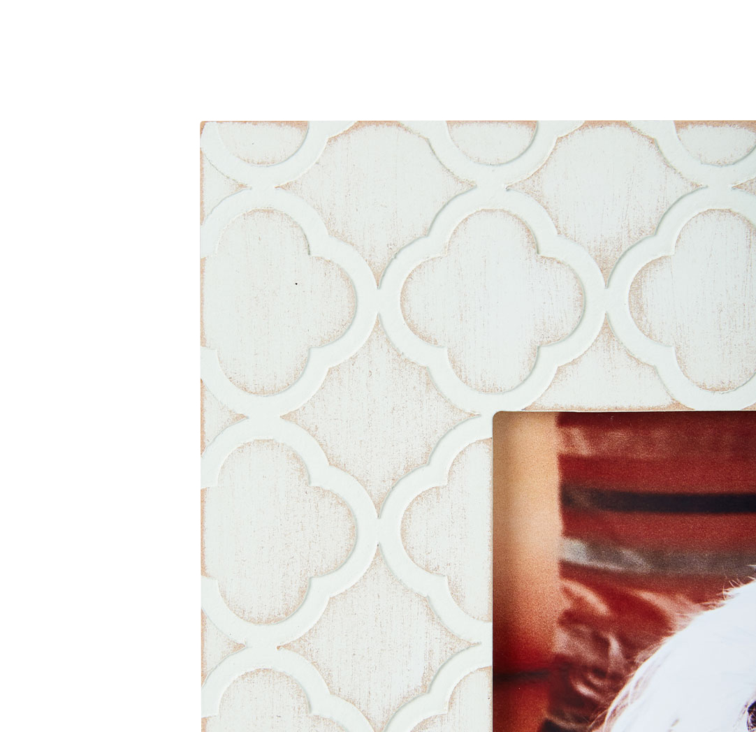 Cadre vert à motif de damas sculpté 6 x 8 po