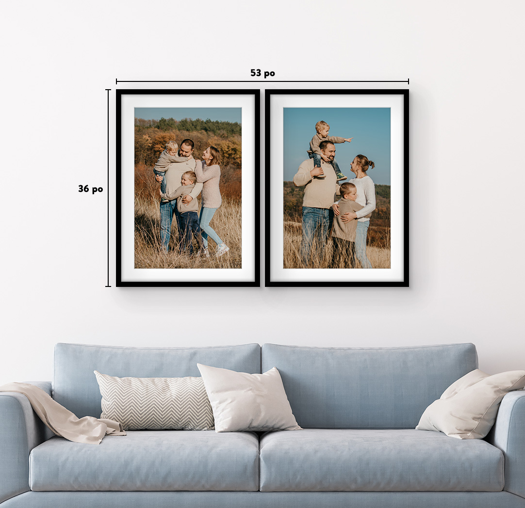 20 x 30 po noir - Ensemble de 2