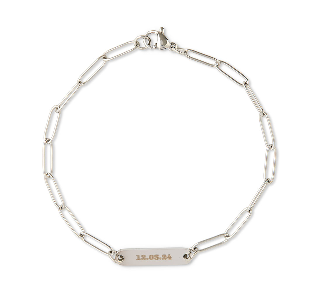 Bracelet de chaîne de trombones - couleur argent