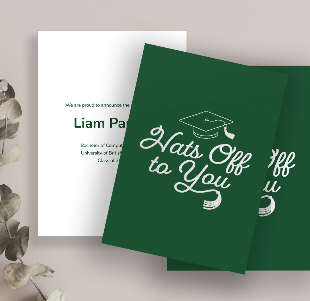 5x7 Flat Soft Touch Foil Announcements