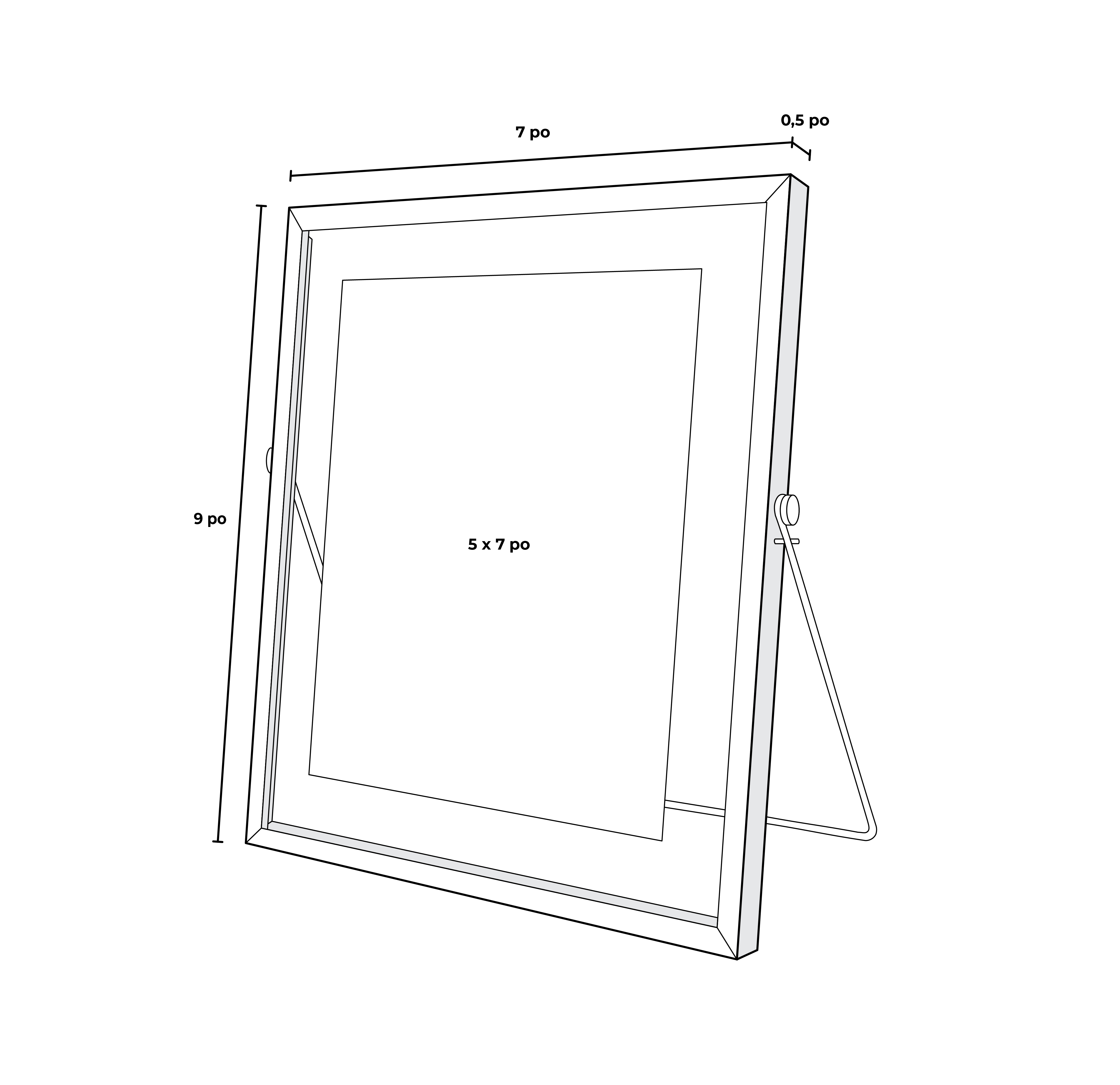 Cadre en métal doré 5 x 7 po