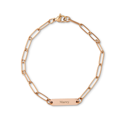 Bracelet de chaîne de trombones - couleur or rose