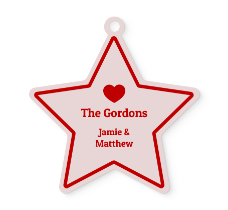 Red Engraved Star Ornament