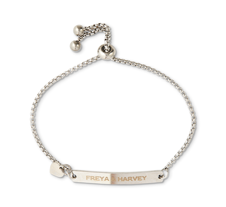 Bracelet ajustable à breloque en forme de cœur - couleur argent