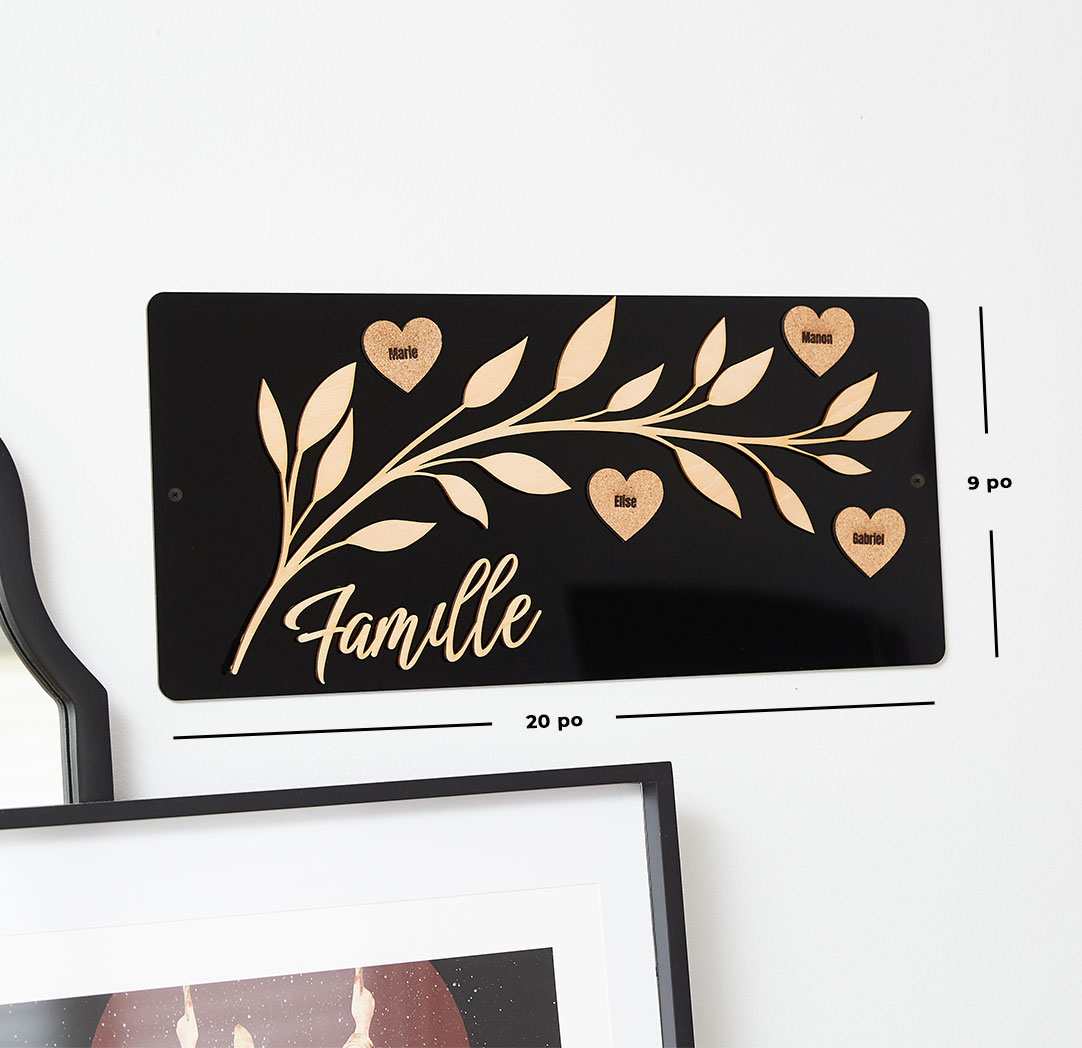 Famille Wall Sign - Black Acrylic