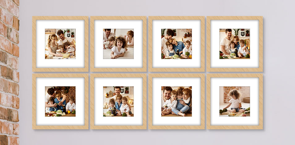 12 x 12 po en bois - Ensemble de 8