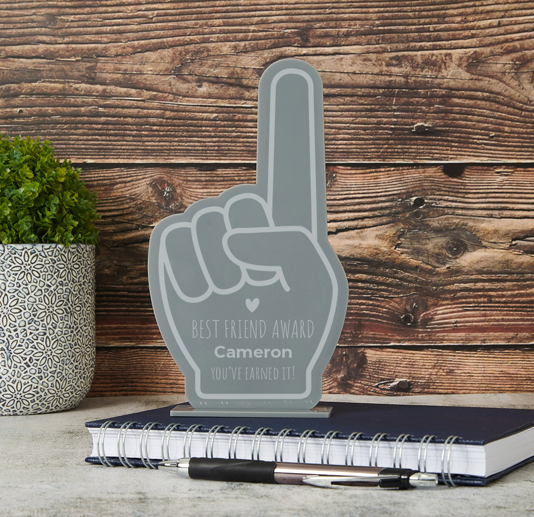 Acrylic Foam Finger - Grey