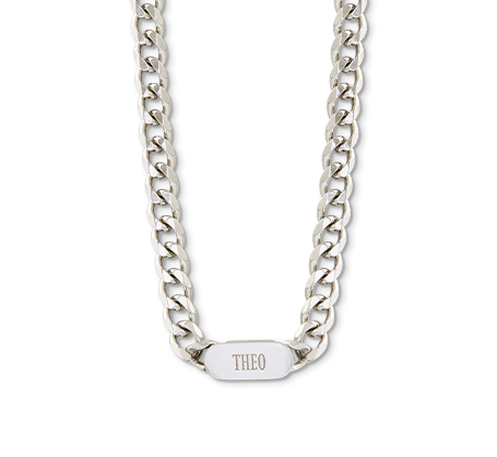 Collier de chaîne à gros maillons - couleur argent