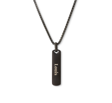 Tag Pendant Necklace - Black Colour