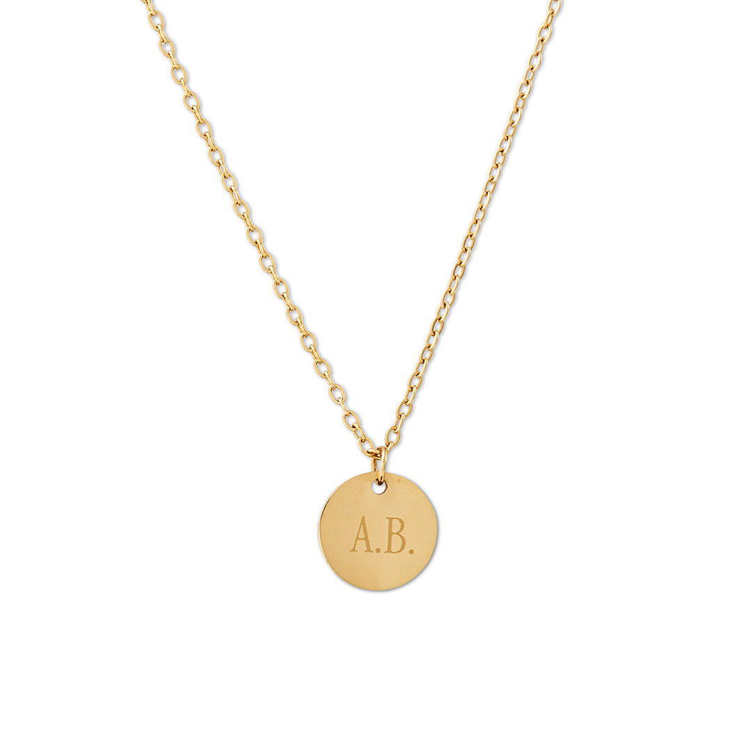 Small Round Pendant Necklace - Gold Colour