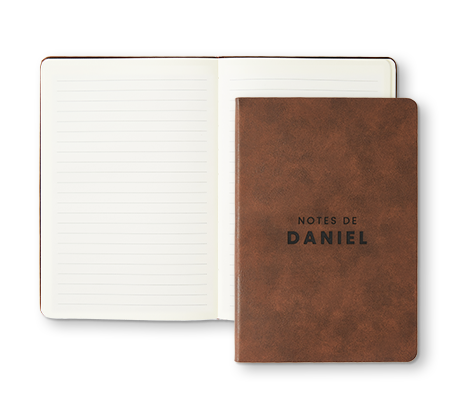 Cahier de notes personnalisé brun