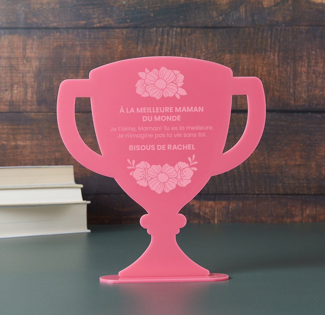 Trophée en acrylique - Rose
