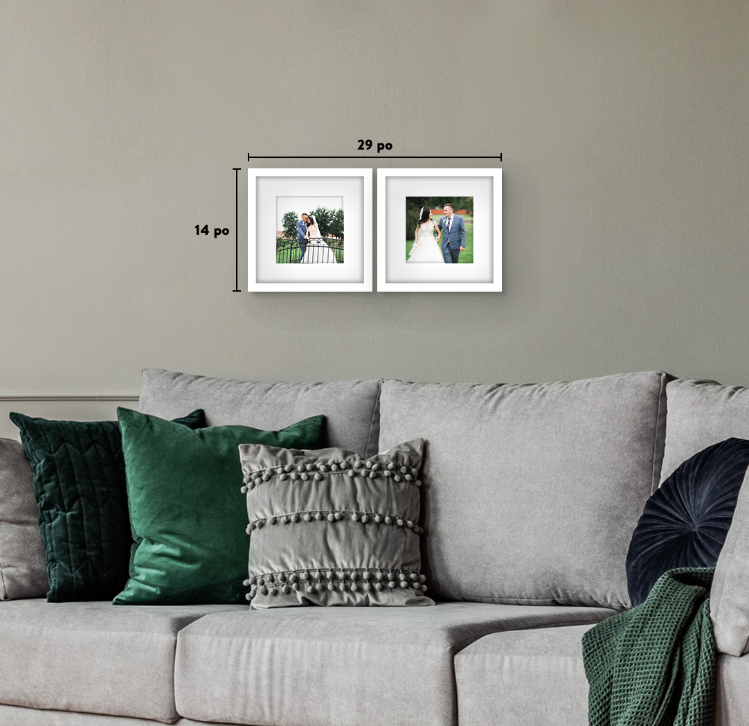 8 x 8 po blanc - Ensemble de 2