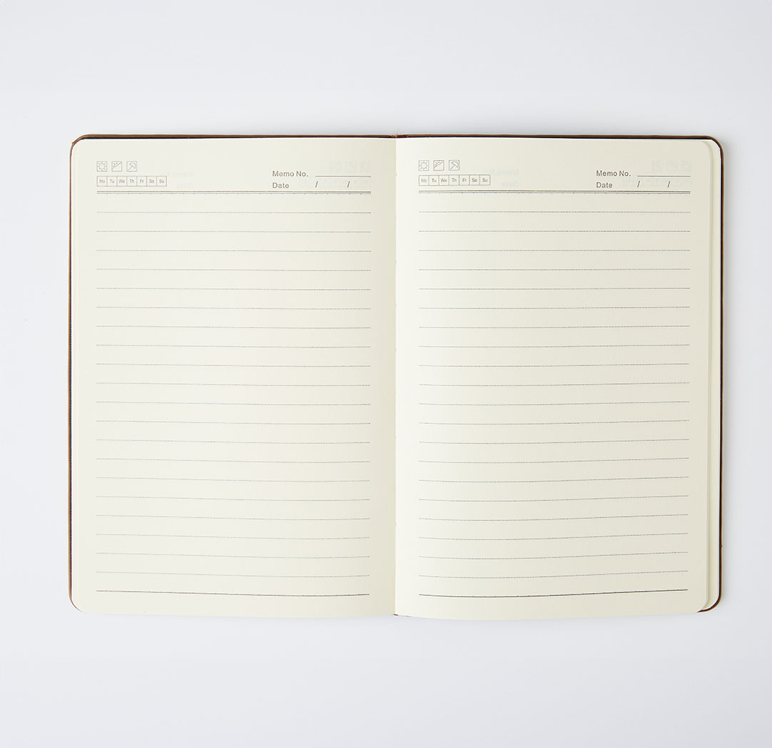 Cahier de notes personnalisé brun en similicuir