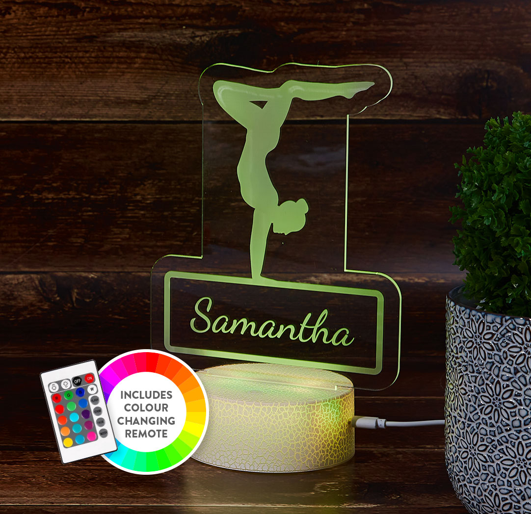 Personalized Cracked White LED Sign - Yoga Pose