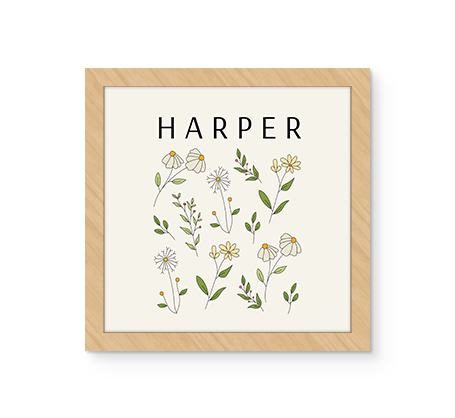 Affiche Étincelle thématique avec cadre en bois de 12 x 12 po
