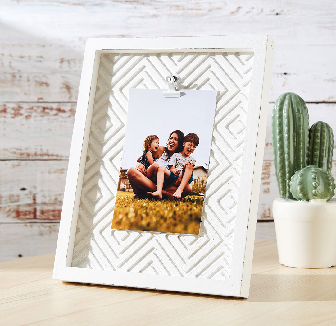 Cadre à pince en bois sculpté 4 x 6 po