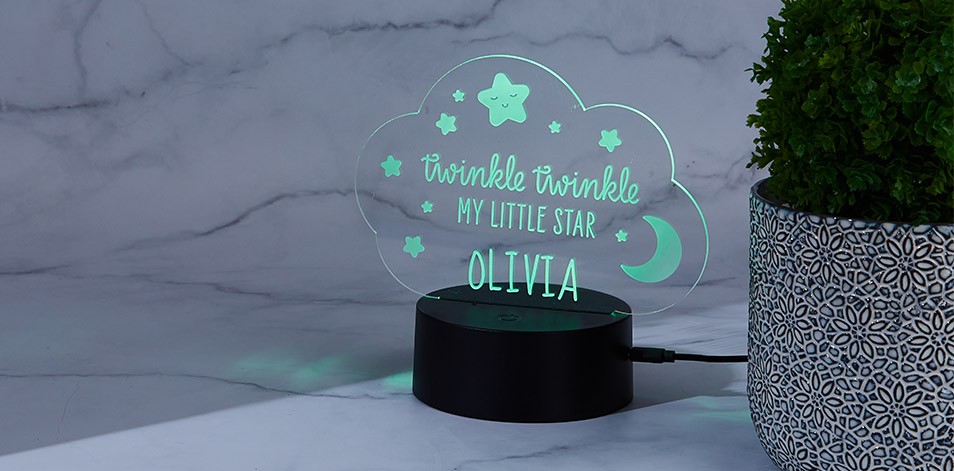 Personalized Black LED Sign - Twinkle, Twinkle