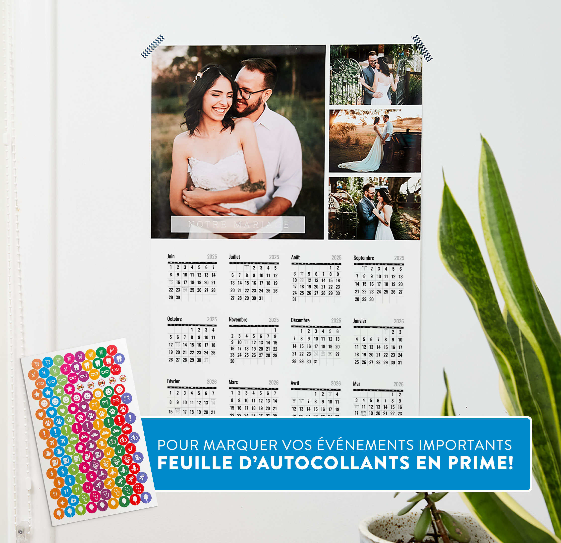 Calendrier affiche de 16 x 24 pouces