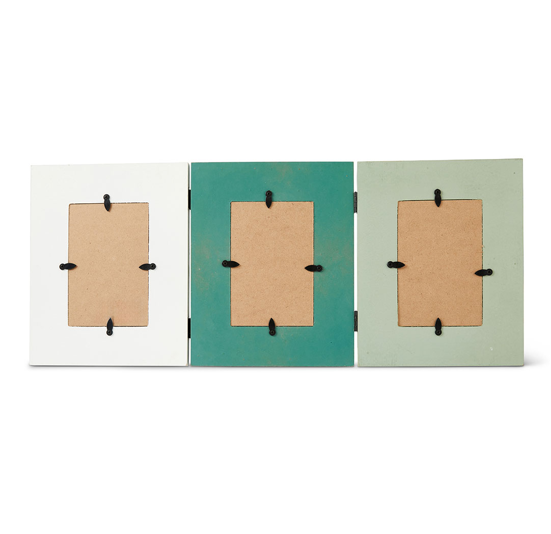 4x6 Green & White Trifold Wood Frame (3)