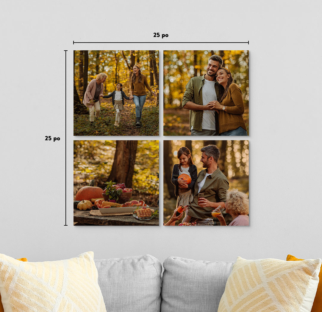 Photo sur toile prestige 12 x 12 po - Ensemble de 4
