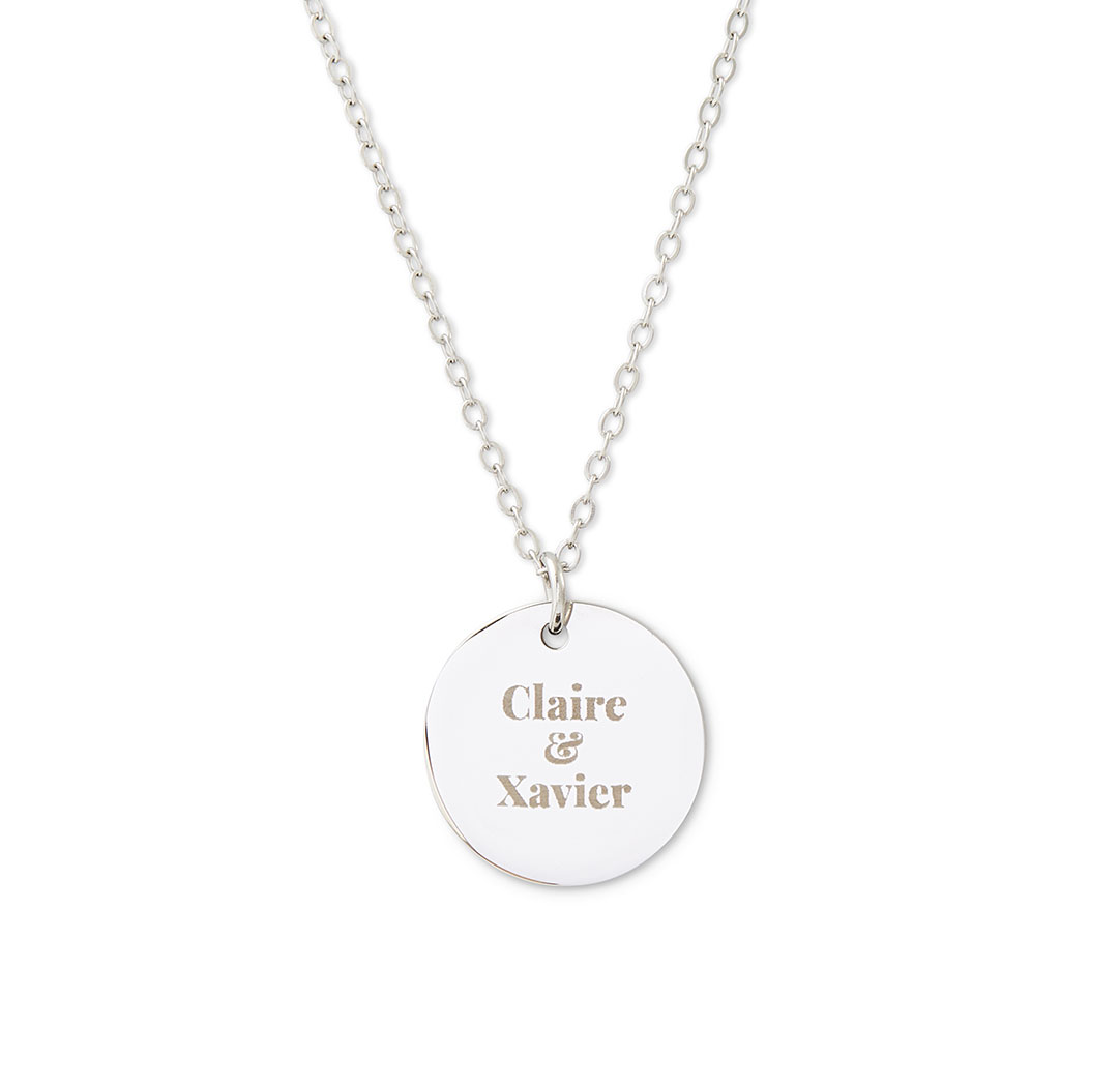 Round Pendant Necklace- Silver Colour