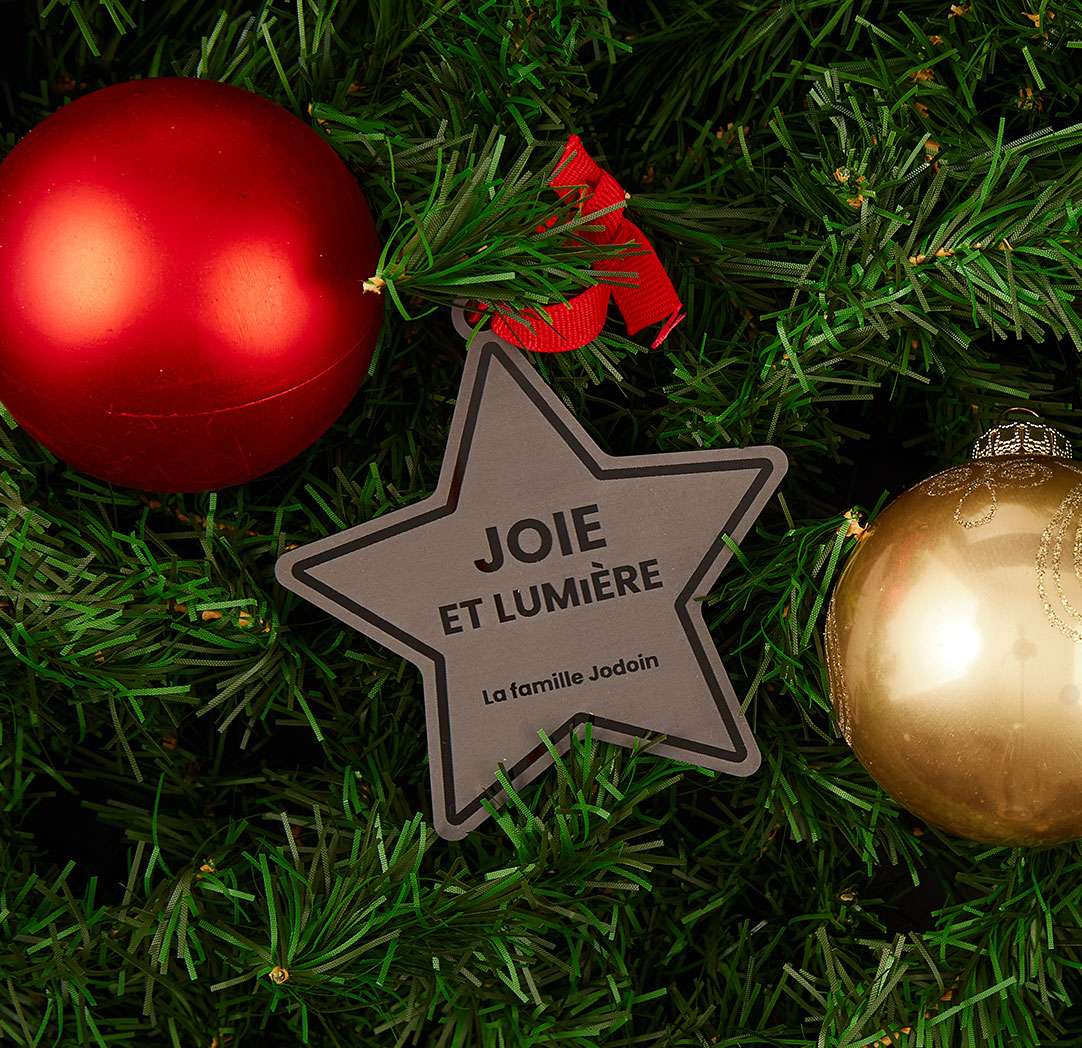 Décoration gravée noire étoile