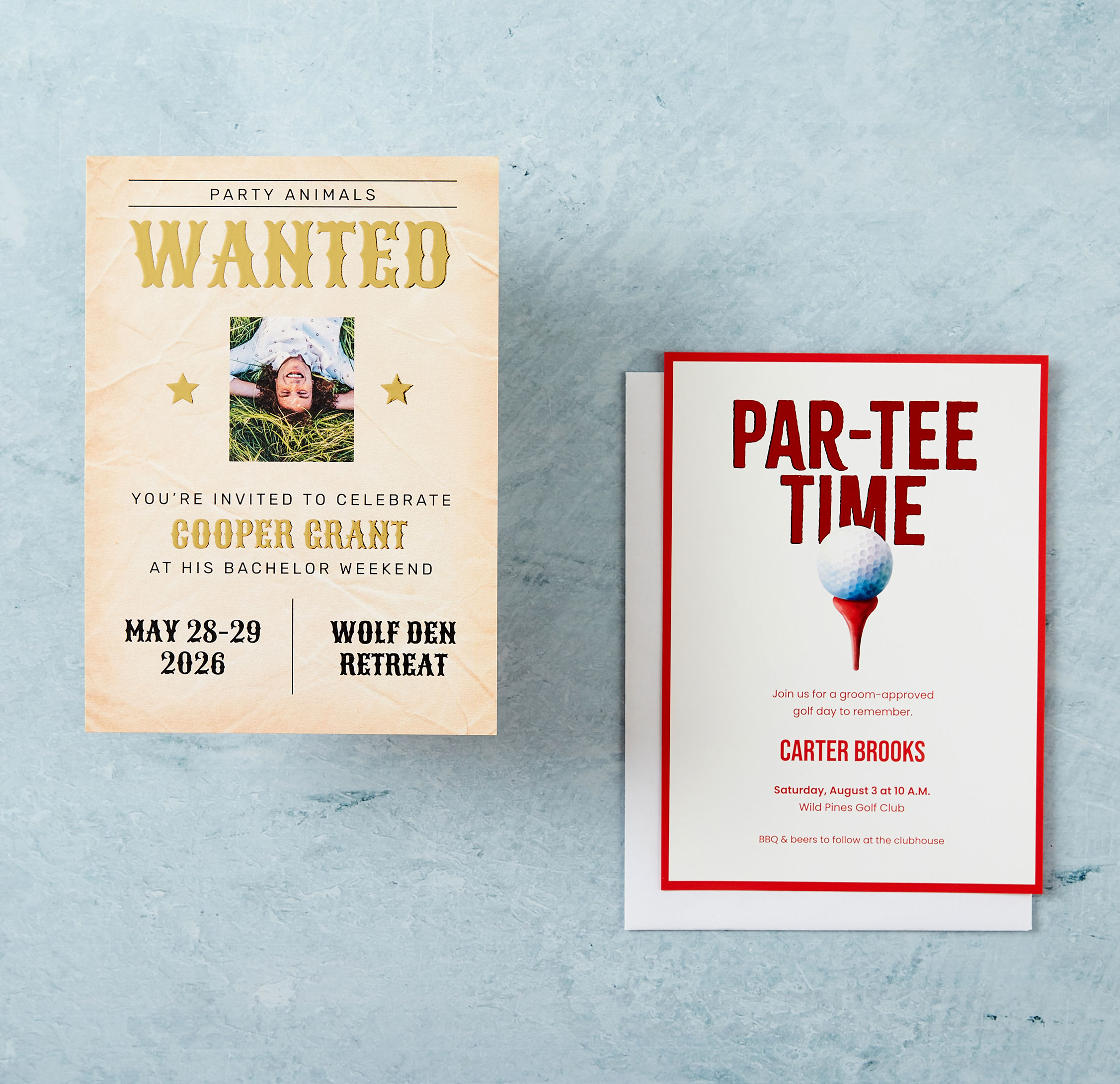 5x7 Soft Touch & Foil Bachelor/Bachelorette Party Invitations