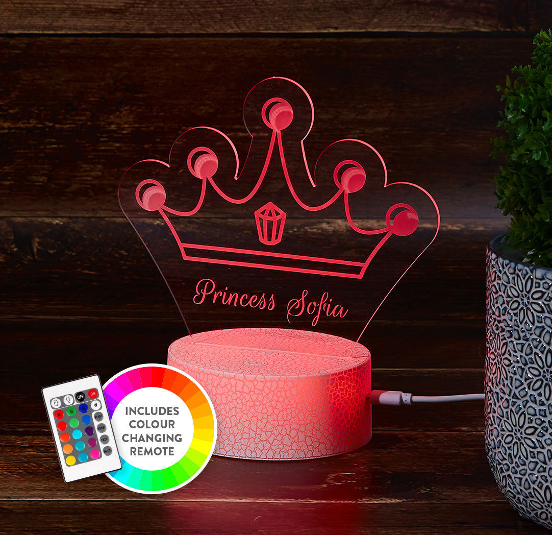 Personalized Cracked White LED Sign - Crown