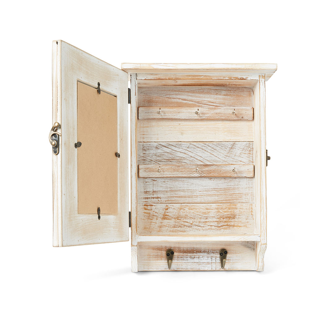 Armoire à clés avec lavis blanc 5 x 7 po