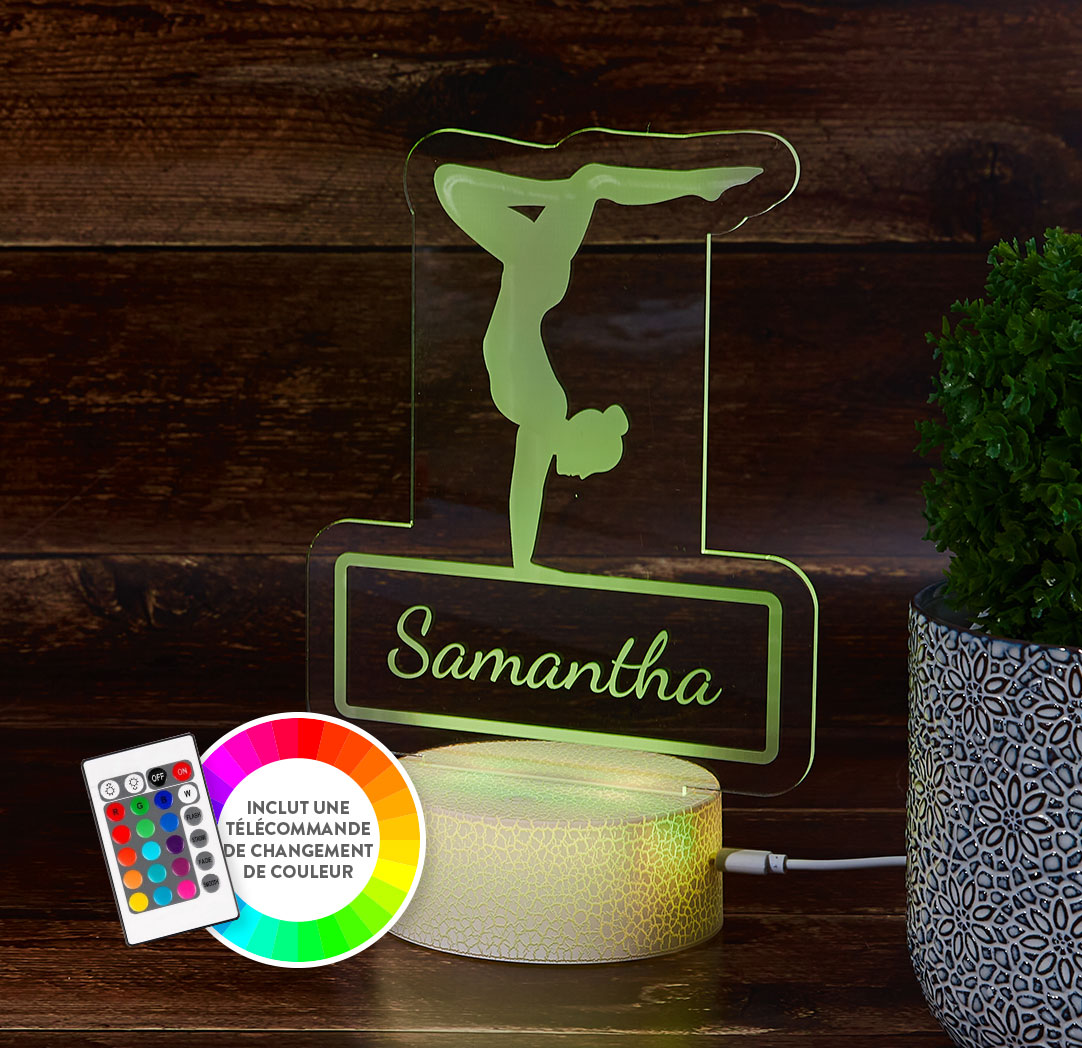 Panneau à DEL personnalisé blanc craquelé - Yoga