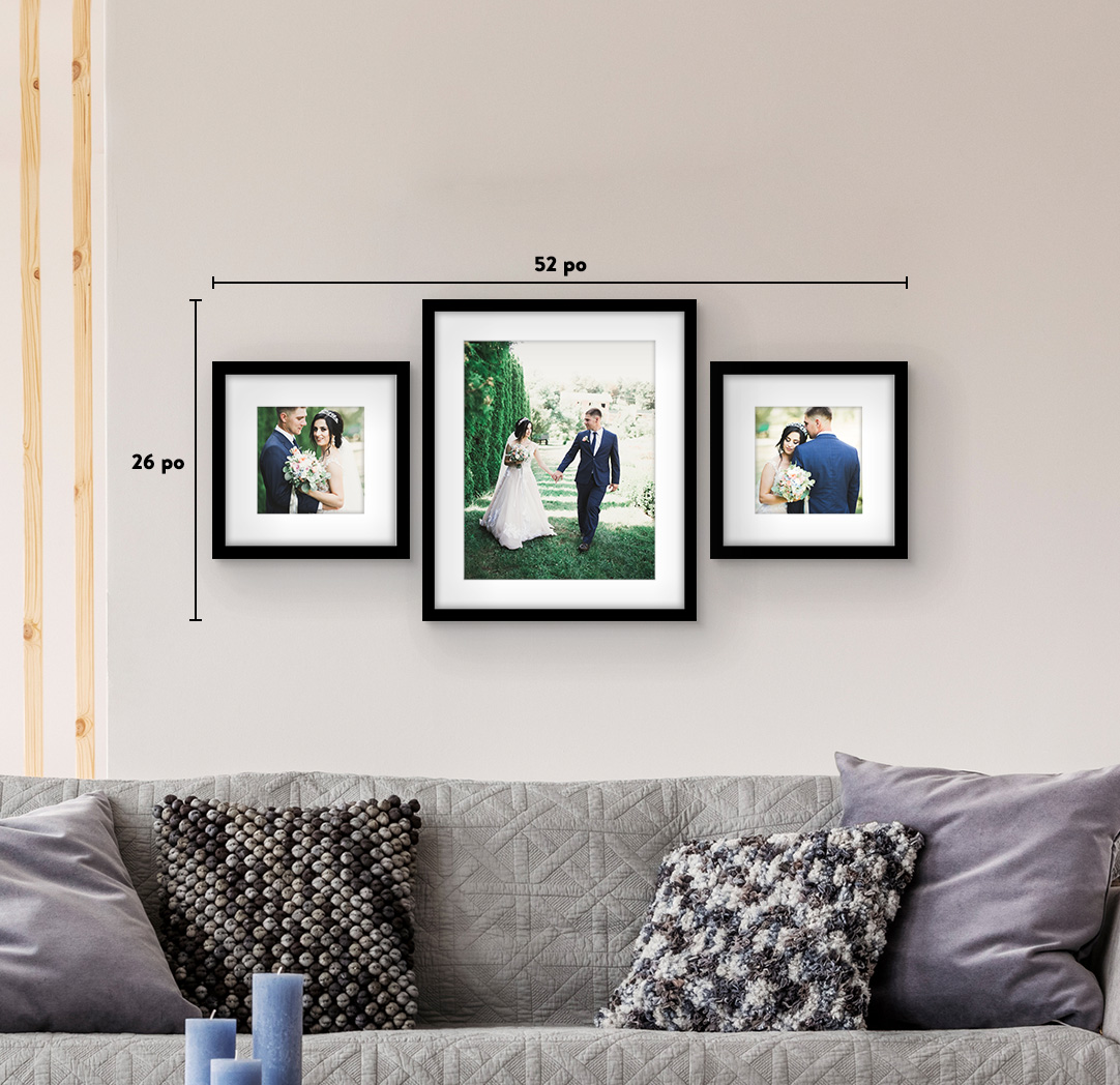 8 x 8 po noir (2) et 16 x 20 po noir (1)