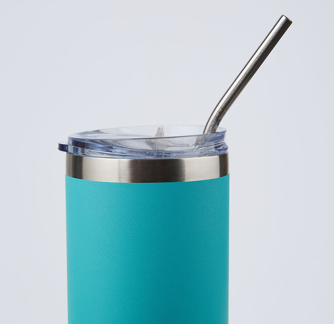 Verre de voyage personnalisé turquoise 600 ml