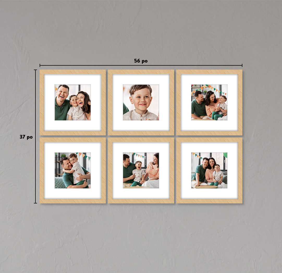 12 x 12 po en bois - Ensemble de 6