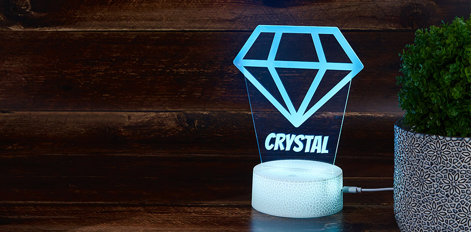 Panneau à DEL personnalisé blanc craquelé - Cristal